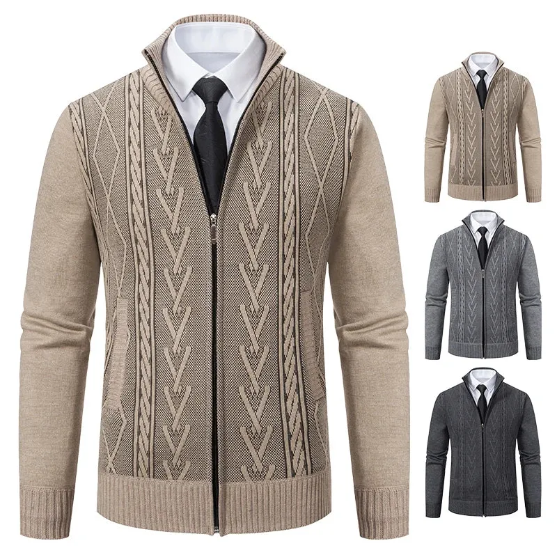 2023 Men's Cashmere Padded Knit Sweater Coat