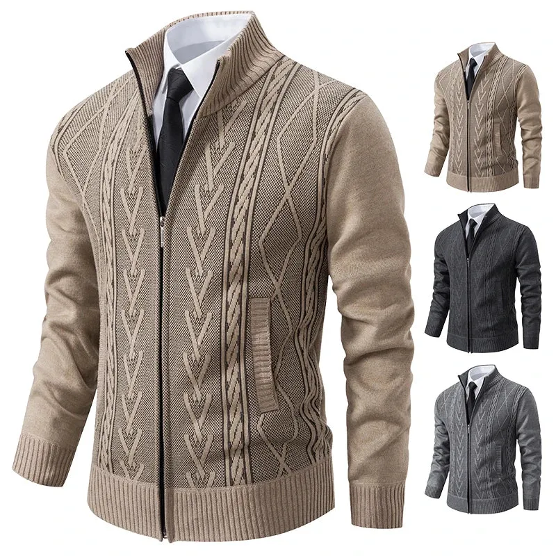2023 Men's Cashmere Padded Knit Sweater Coat