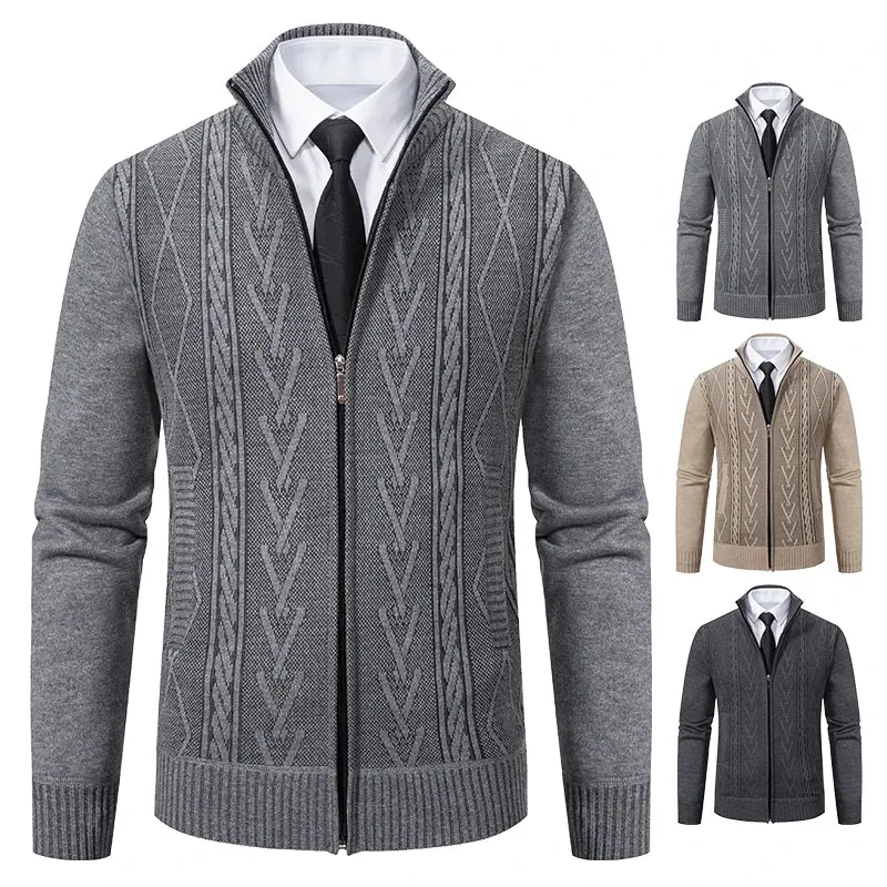 2023 Men's Cashmere Padded Knit Sweater Coat