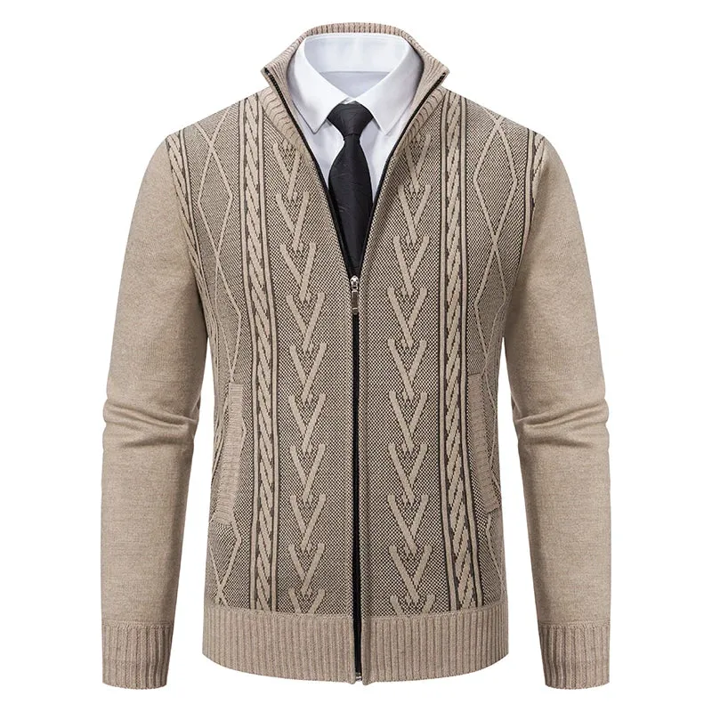2023 Men's Cashmere Padded Knit Sweater Coat
