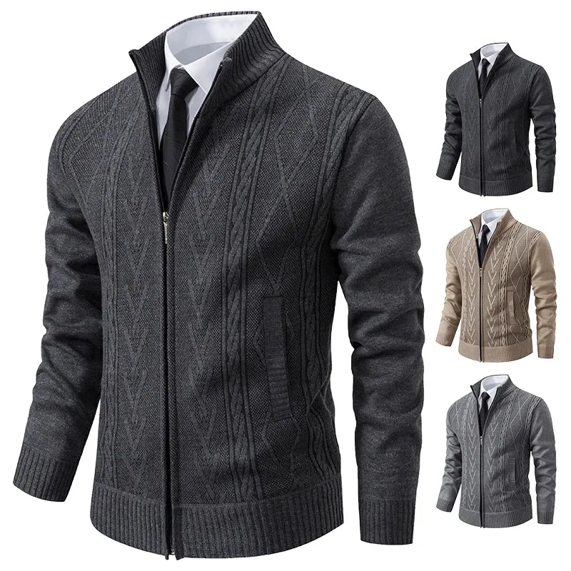 2023 Men's Cashmere Padded Knit Sweater Coat