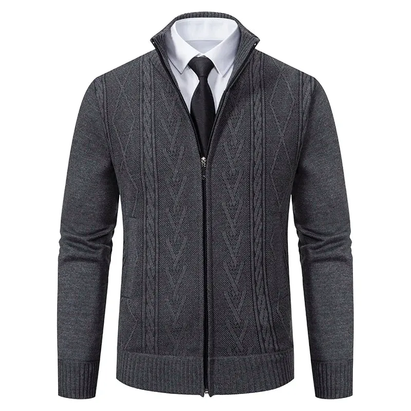 2023 Men's Cashmere Padded Knit Sweater Coat
