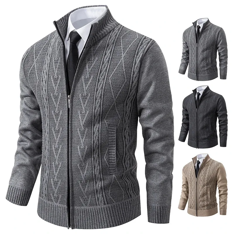 2023 Men's Cashmere Padded Knit Sweater Coat