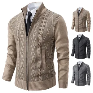 2023 Men's Cashmere Padded Knit Sweater Coat