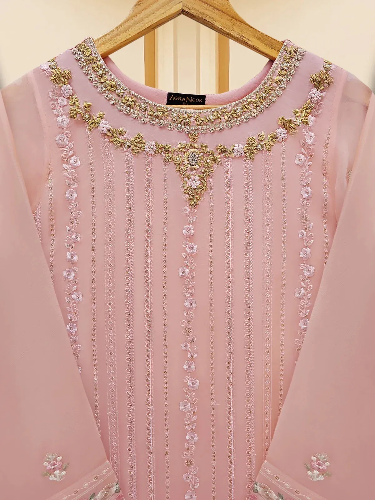 3 Piece - Embroidered Chiffon Suit S109558