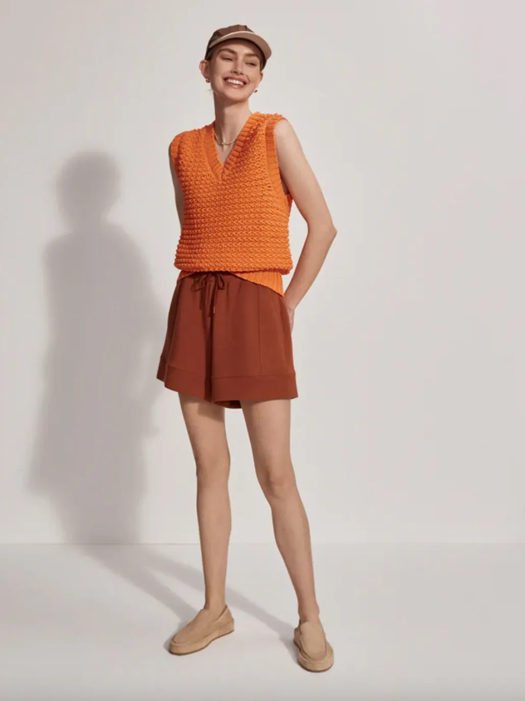Adie Knit Vest-Coral