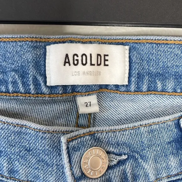 Agolde Toni ripped knee straight jeans