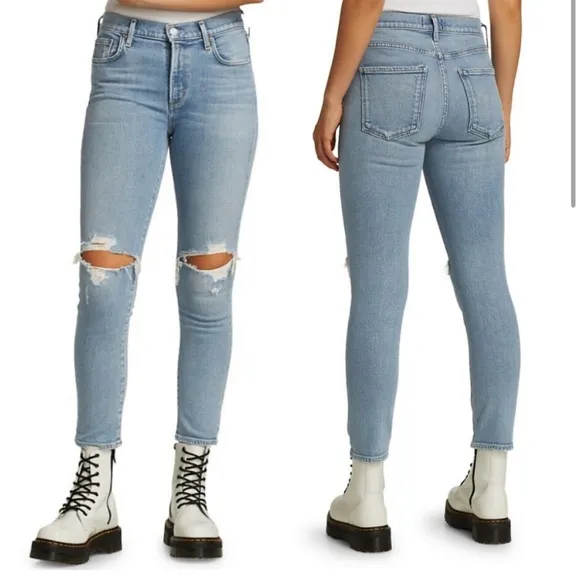 Agolde Toni ripped knee straight jeans
