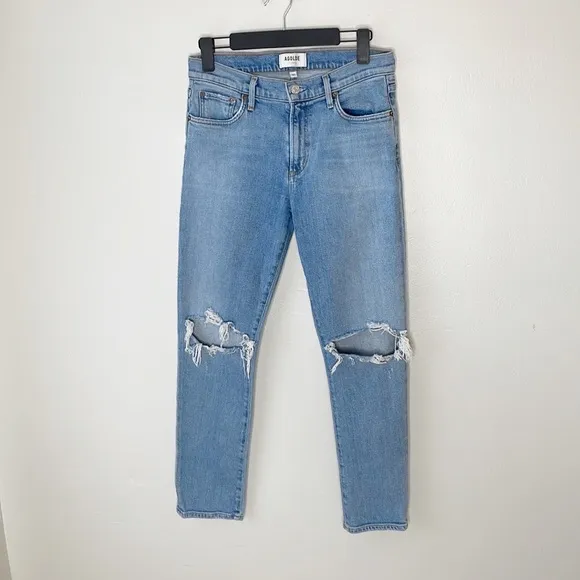 Agolde Toni ripped knee straight jeans