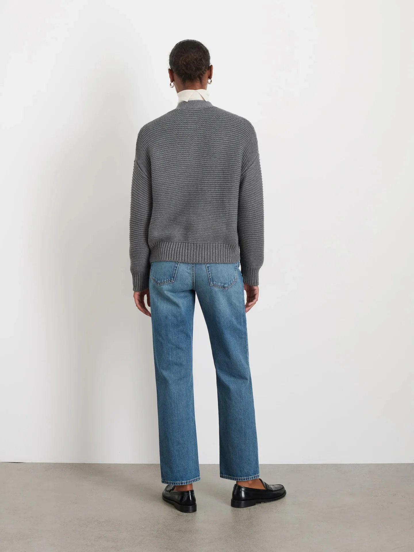 Alex Mill - Heather Grey Nico Cardigan in Heathered Cotton