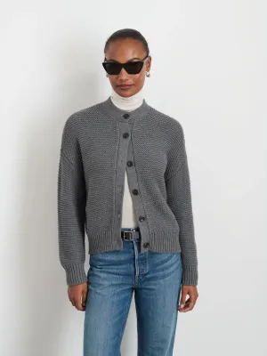 Alex Mill - Heather Grey Nico Cardigan in Heathered Cotton