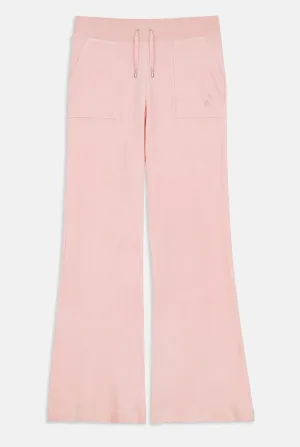 ALMOND BLOSSOM LOW RISE FLARE CLASSIC VELOUR TRACK PANT