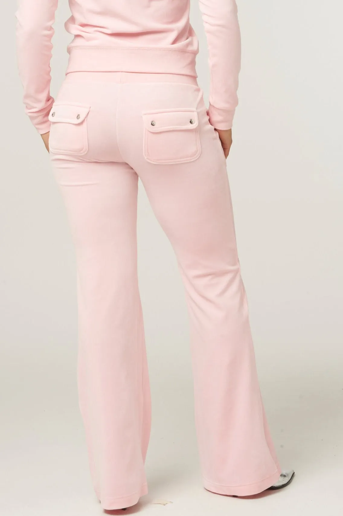 ALMOND BLOSSOM LOW RISE FLARE CLASSIC VELOUR TRACK PANT