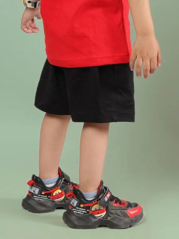 AMIGA SHORTS FOR BOYS & GIRLS (BLACK RED)