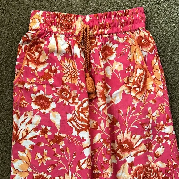 💗Anthropologie Kari floral wide leg bohemian pants