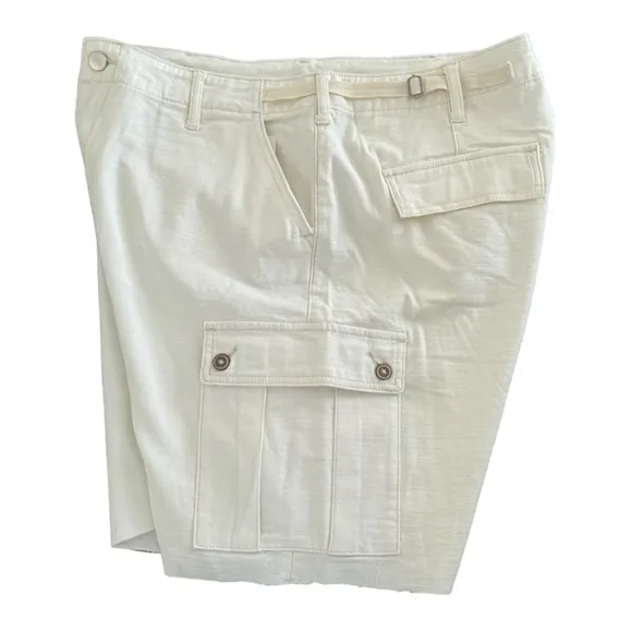 ANTHROPOLOGIE Pilcro Cargo Bermuda Shorts Cream Size 31 NEW
