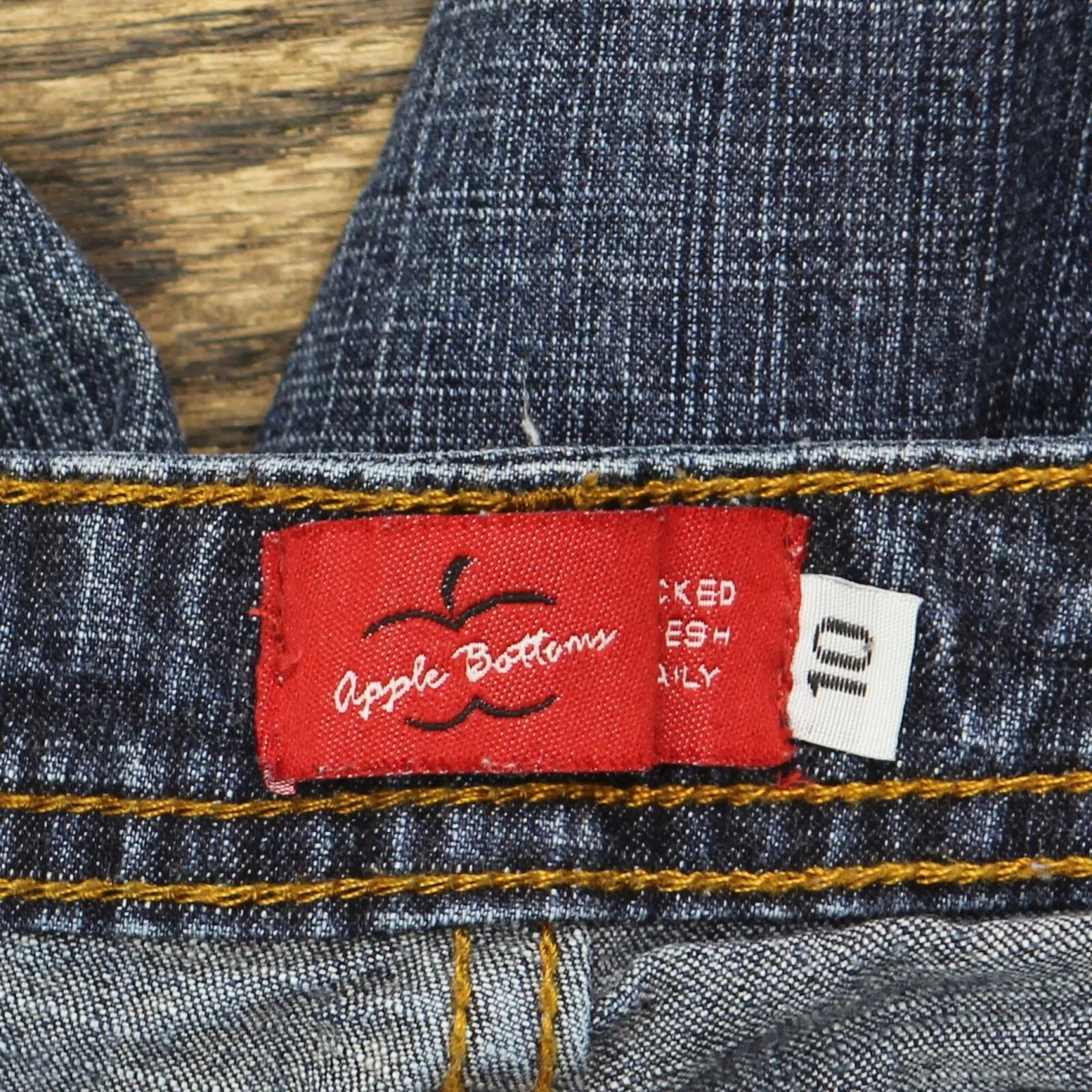 Apple Bottoms Womens Bootcut Pocketless Stretch Jeans Dark Blue 10