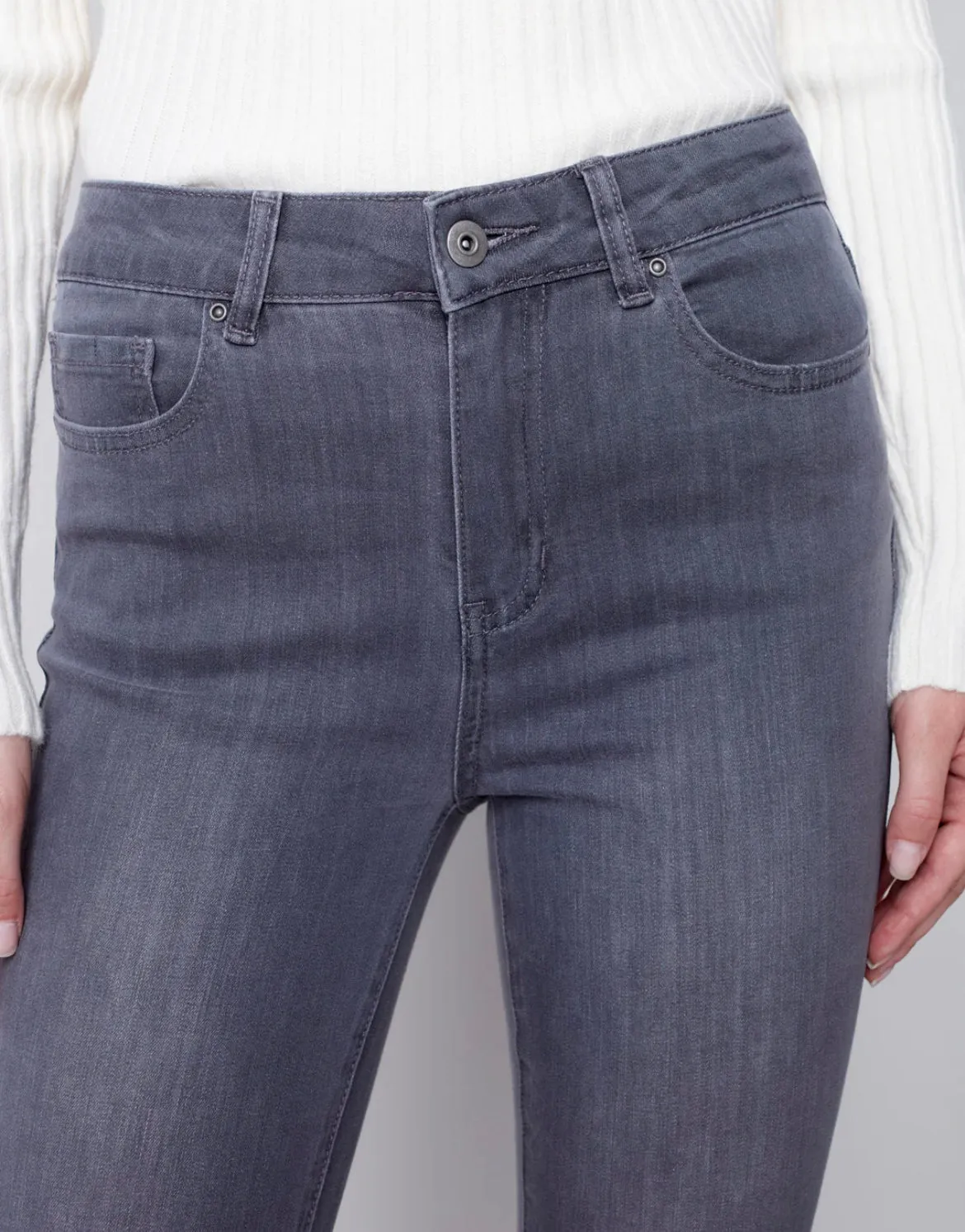 Asymmetrical Hem Bootcut Jeans