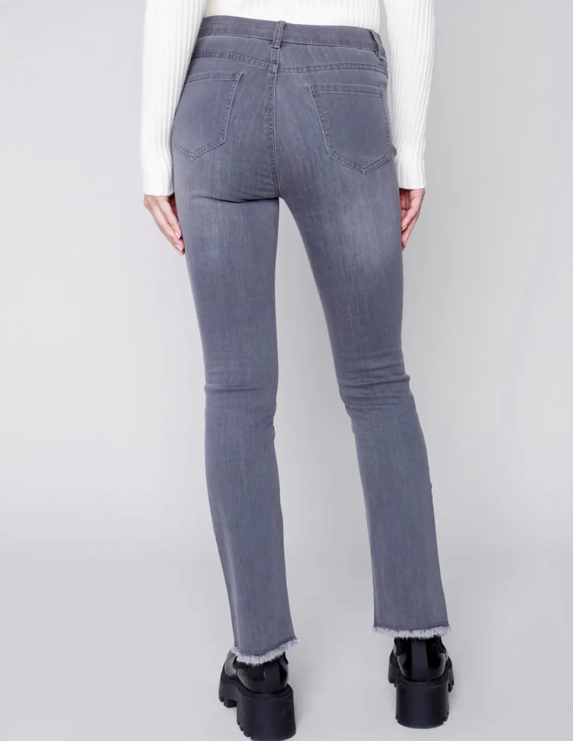 Asymmetrical Hem Bootcut Jeans