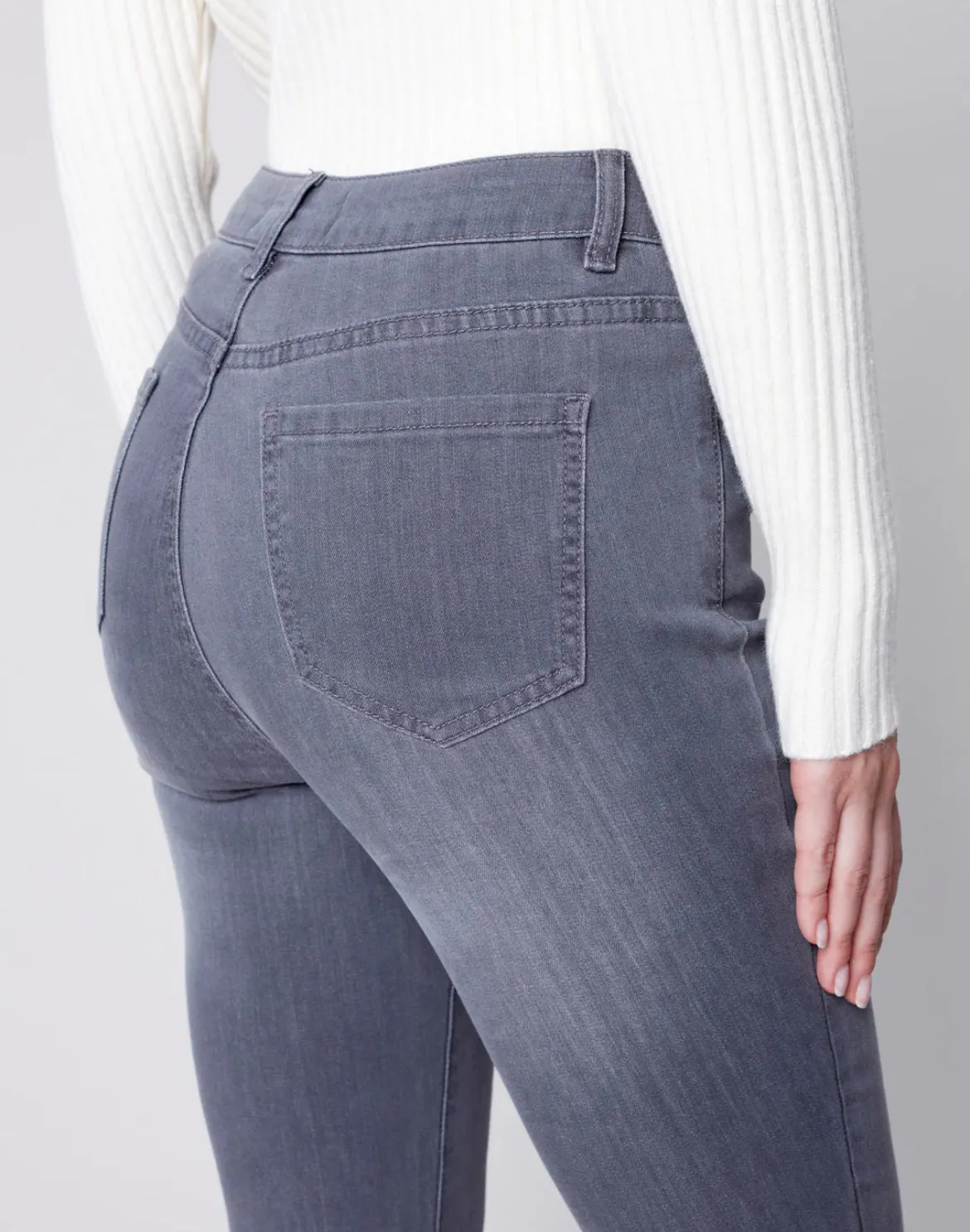 Asymmetrical Hem Bootcut Jeans