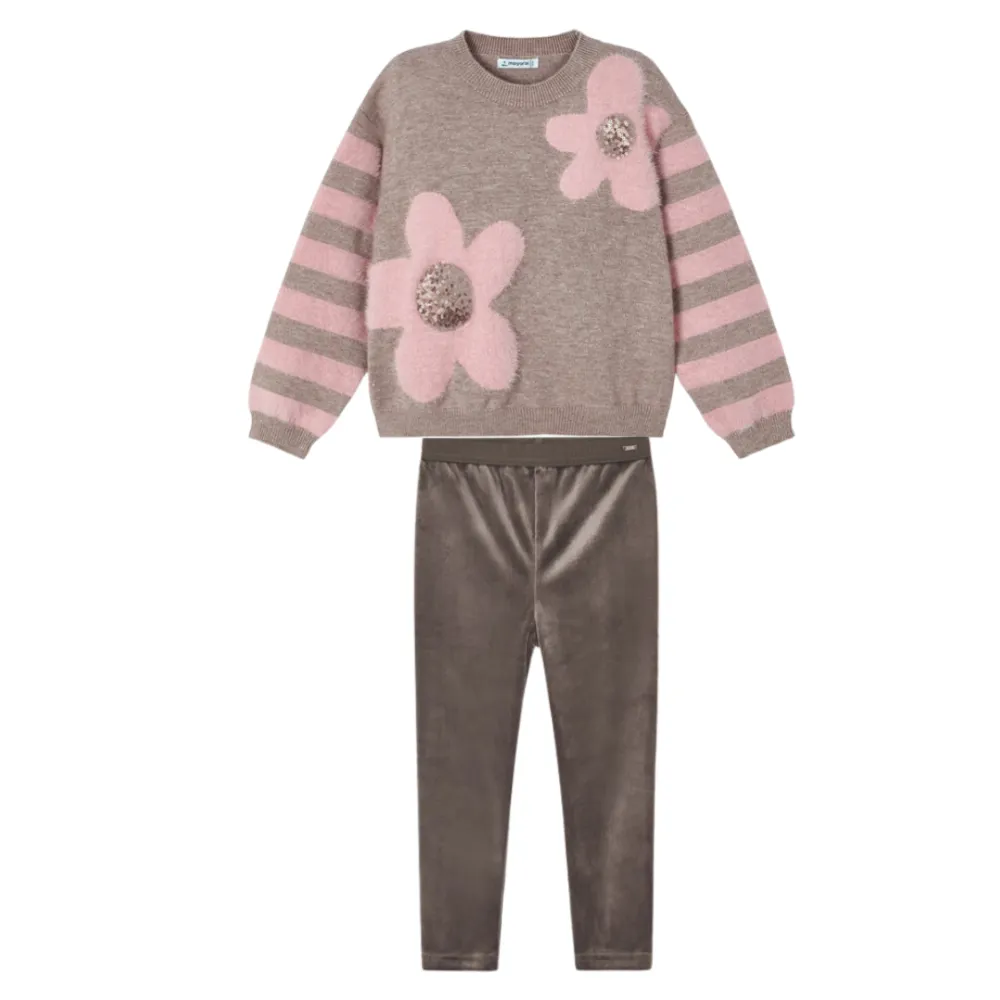 AW Mayoral Girls Flower Jumper & Leggings