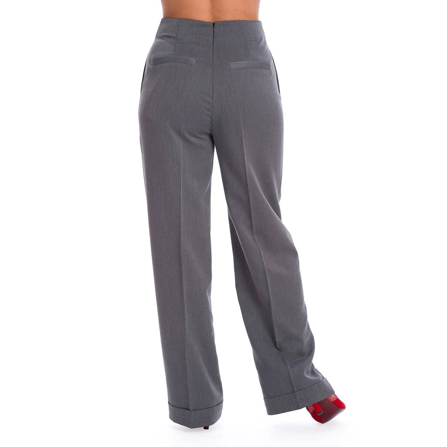Banned Apparel Grey Adventures Ahead Button Trousers