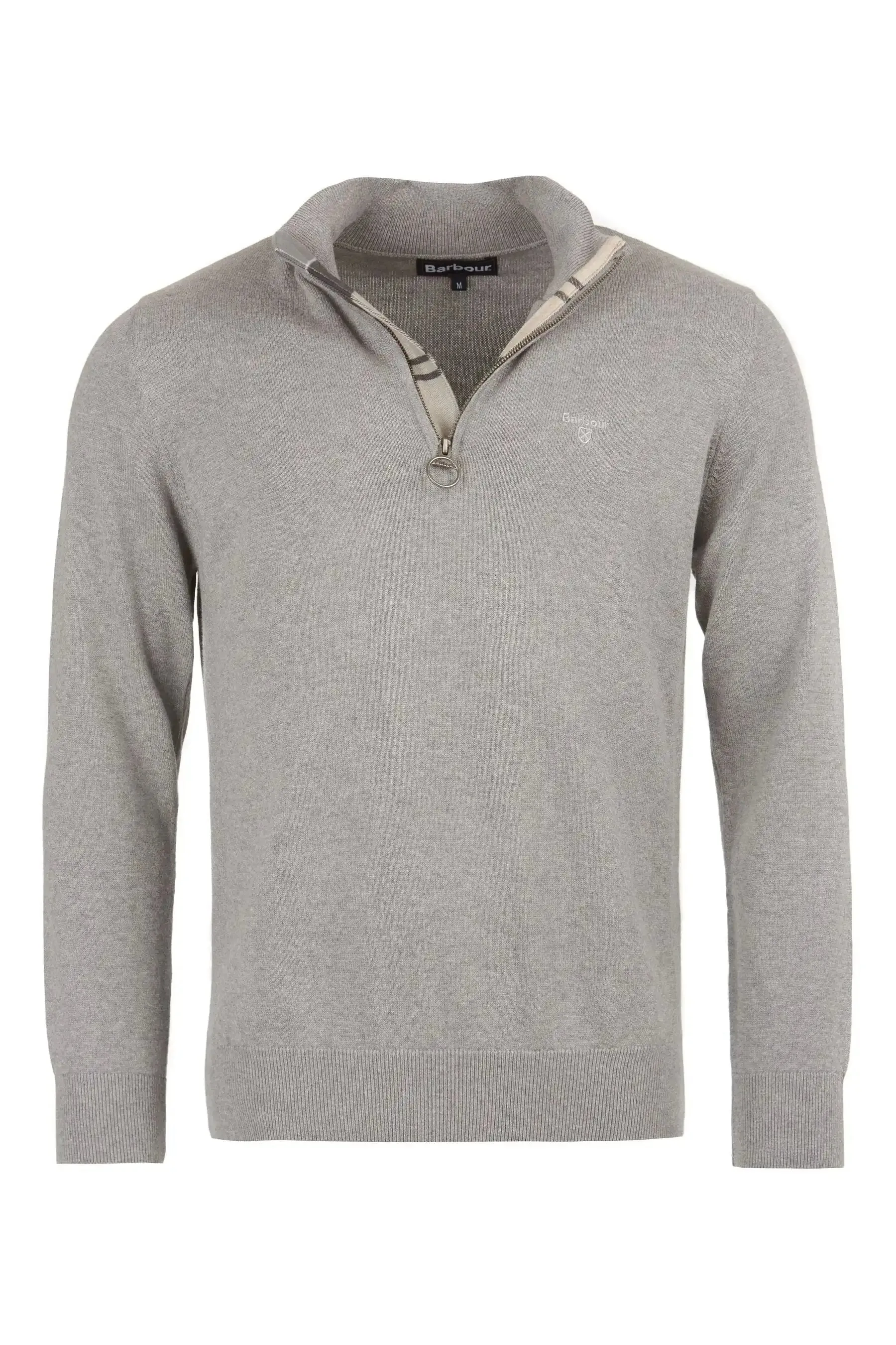 Barbour Mens Cotton Half Zip Sweater Grey Marl