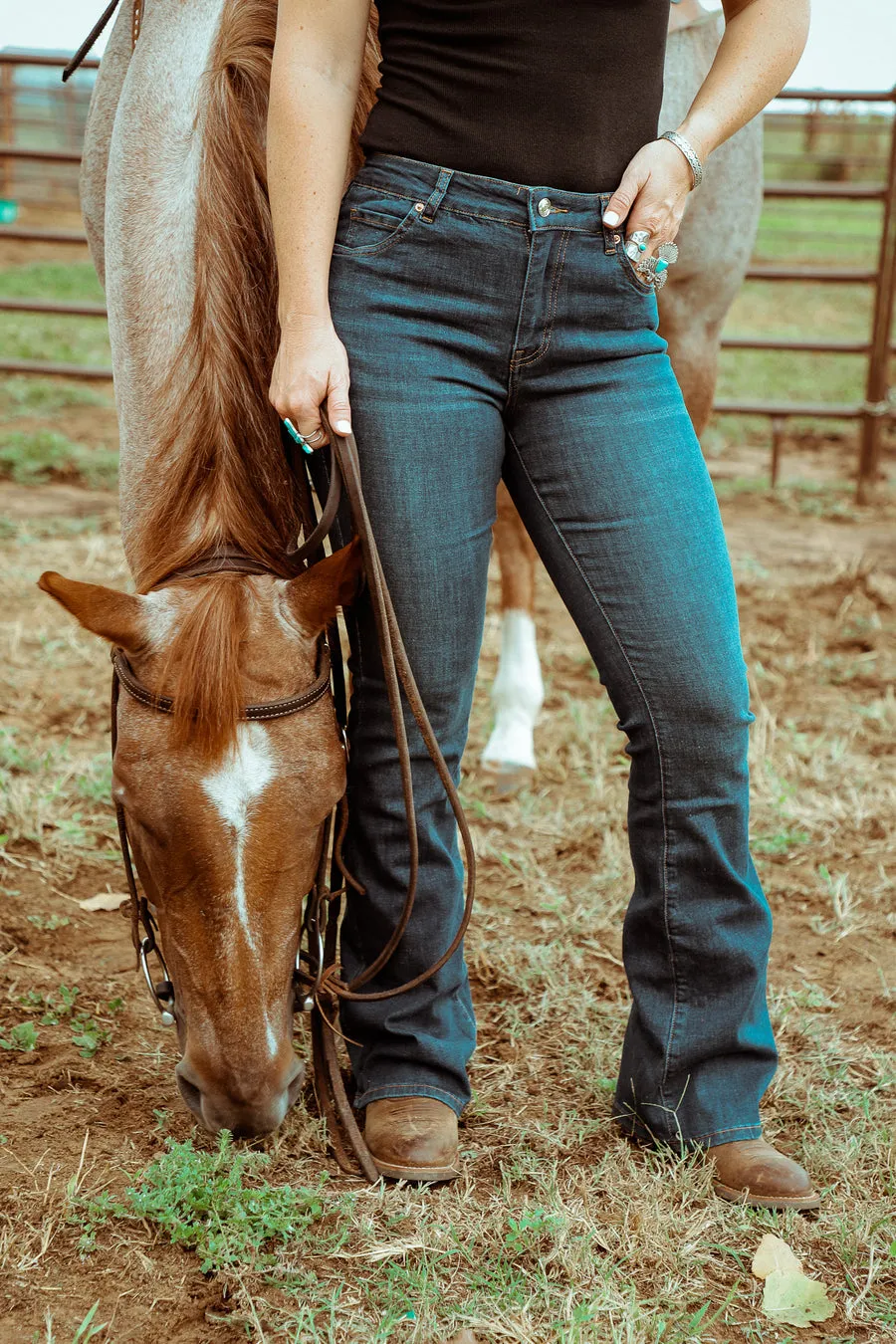 Barrel Pocket Bootcut Denim Jeans (various lengths)