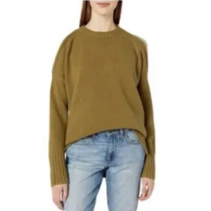 Bcbg Maxazria Steffe Gold Lambswool BlendCold Shoulder Knit Sweater Chunky XS