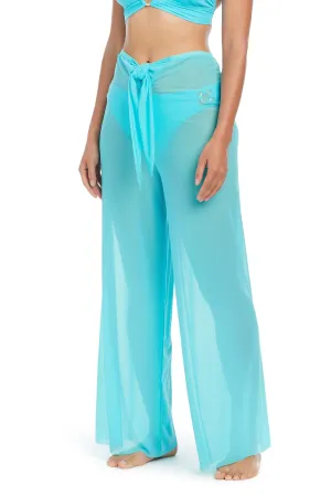 Be Transparent Tie Front Pants Coverup