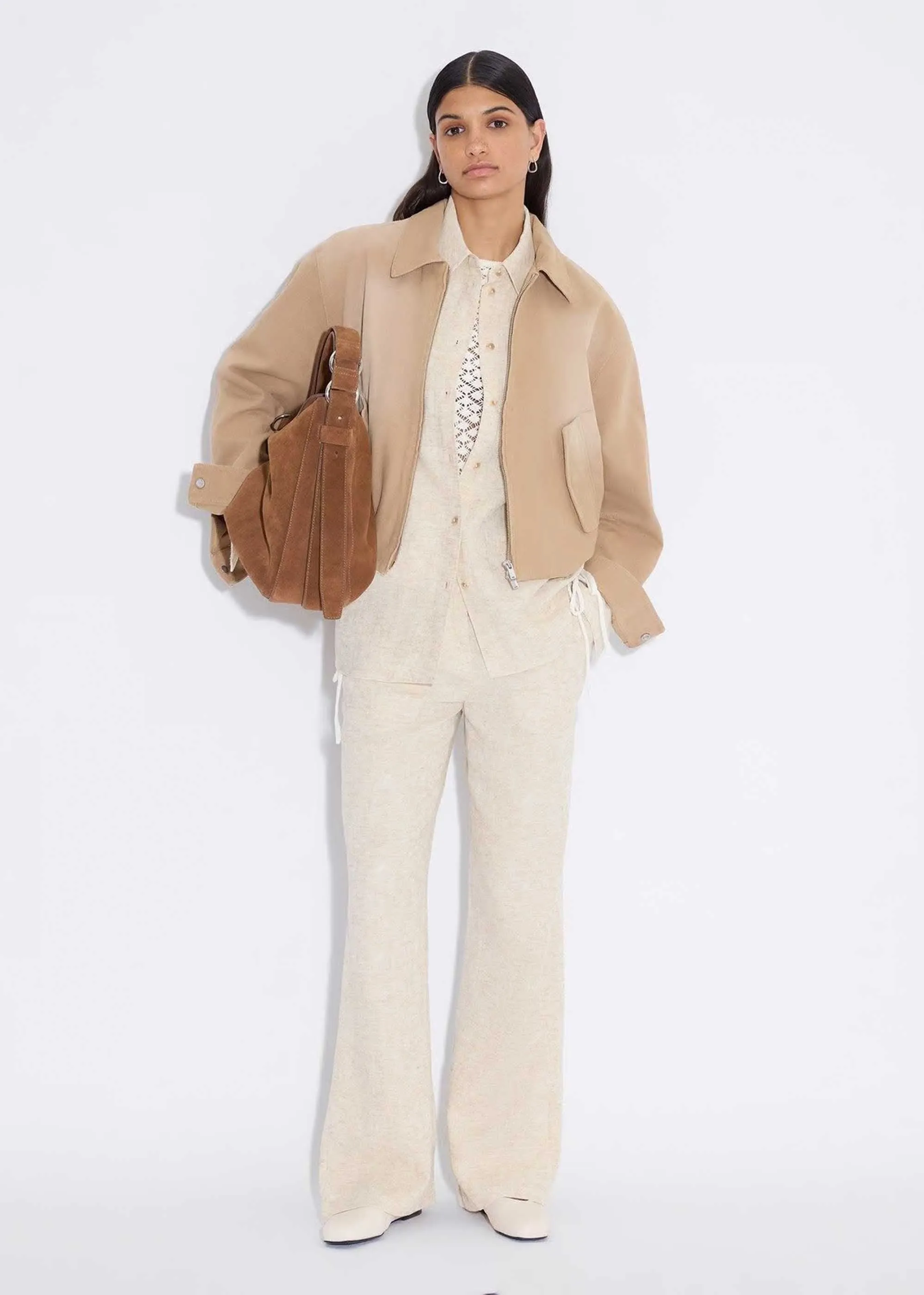 Beige Linen Casual Pant