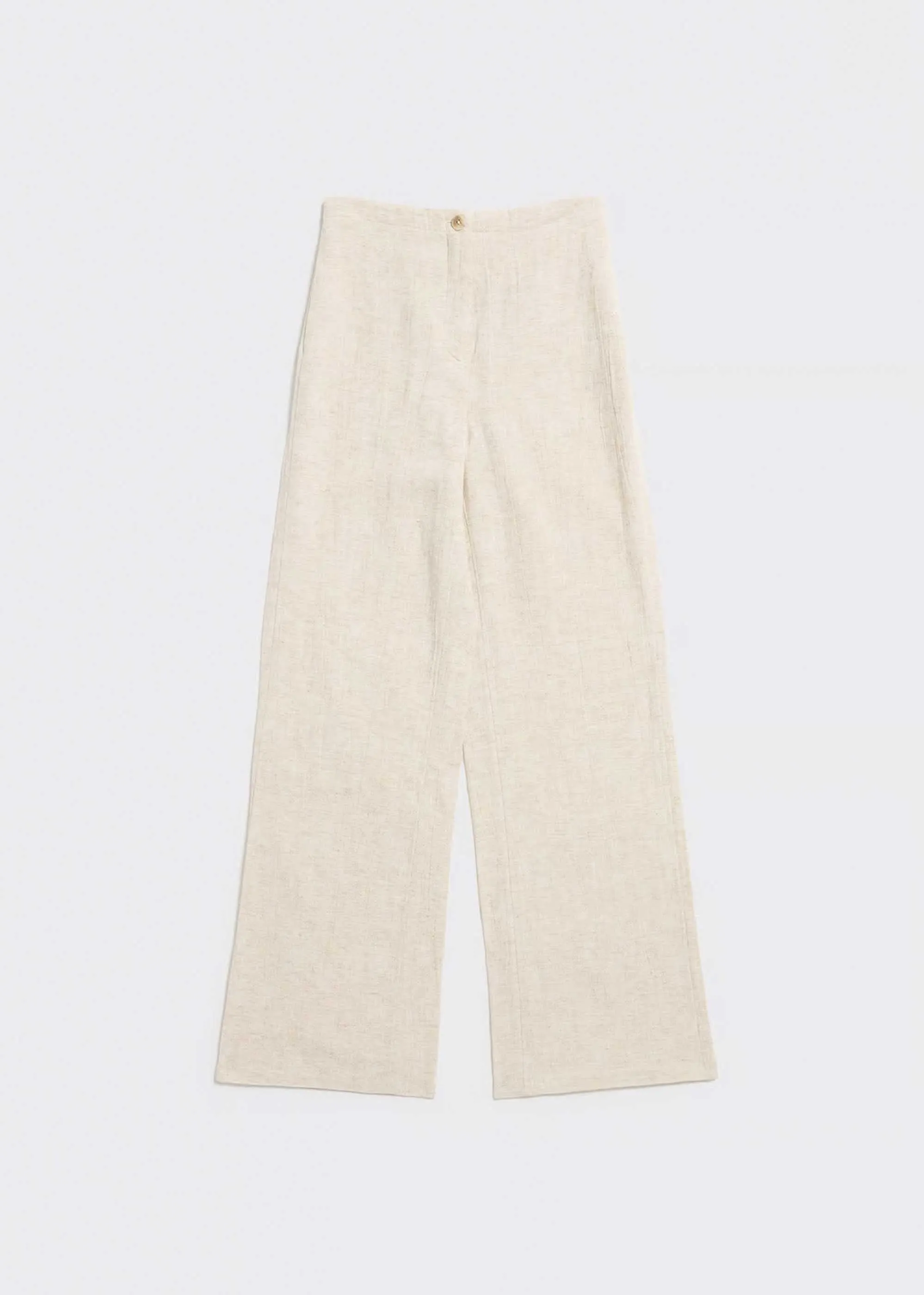 Beige Linen Casual Pant