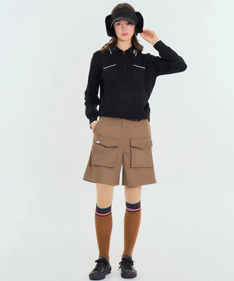 BENECIA 12 Fleece Pocket Shorts - Brown