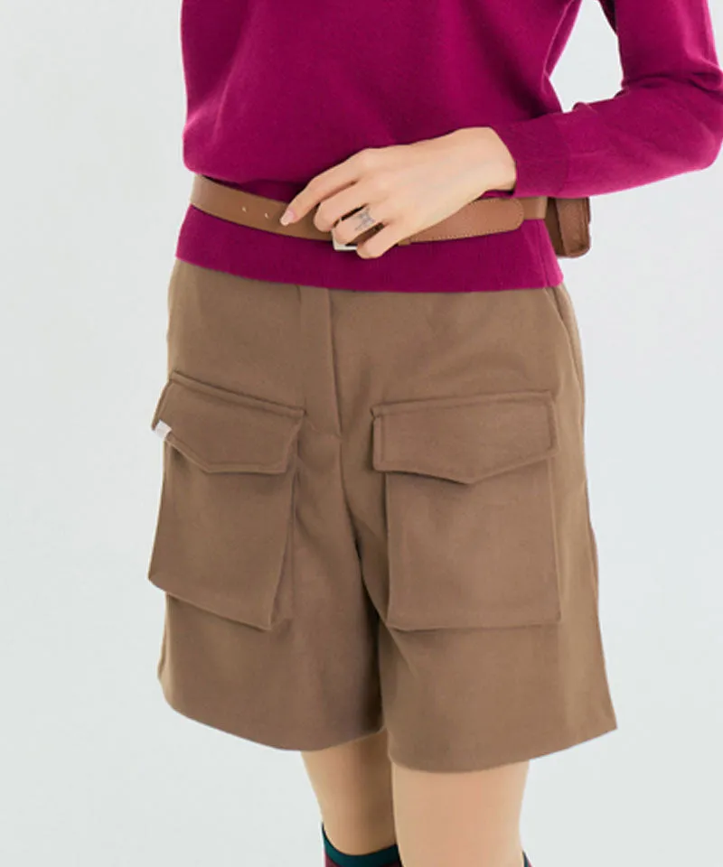 BENECIA 12 Fleece Pocket Shorts - Brown