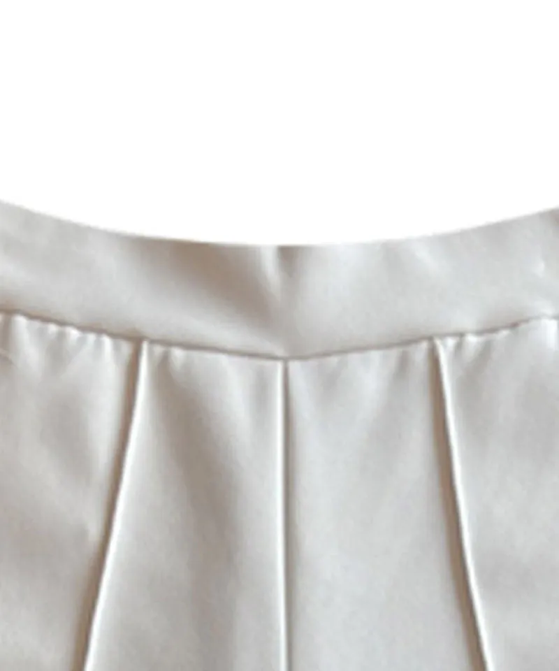 BENECIA 12 Pintuck Part 5 Shorts - Ivory