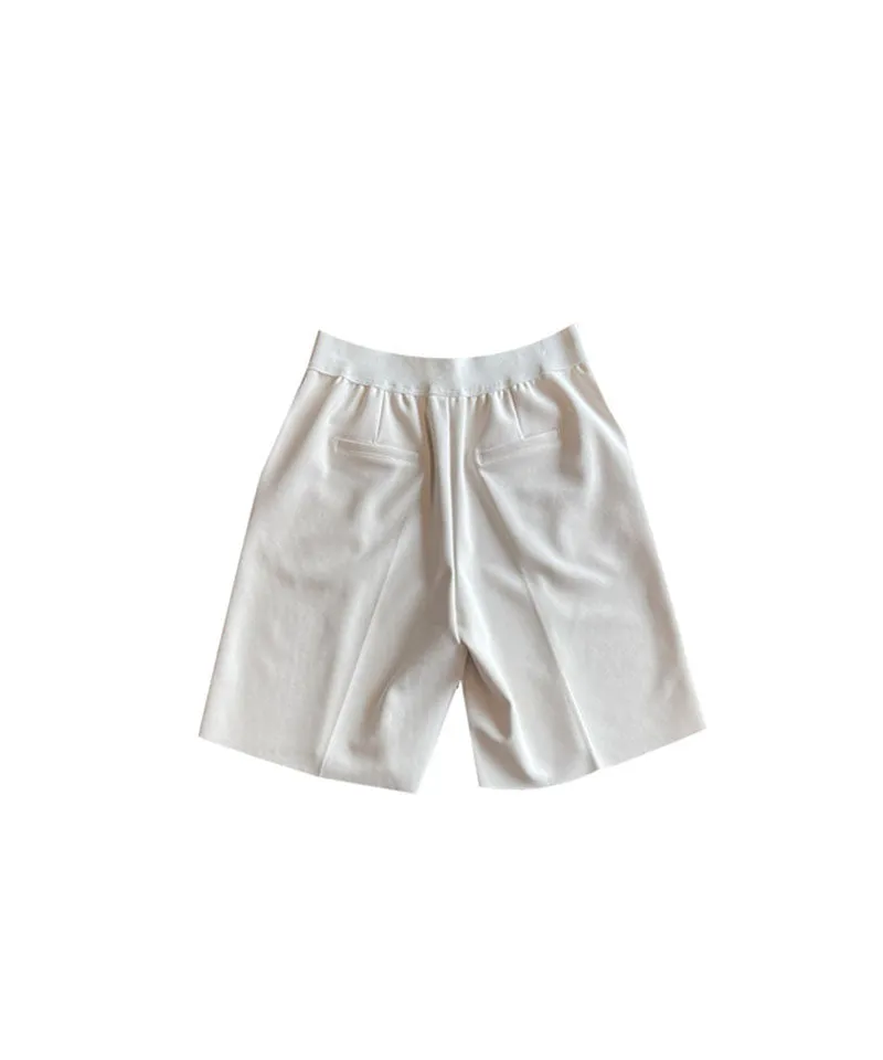 BENECIA 12 Pintuck Part 5 Shorts - Ivory