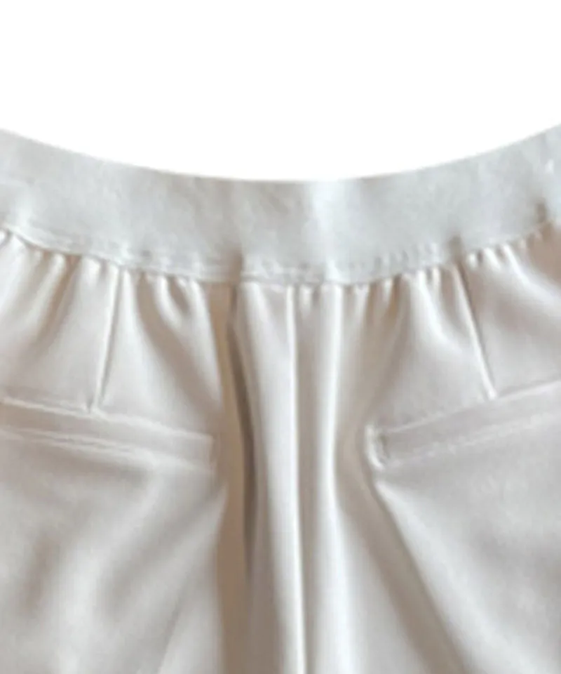 BENECIA 12 Pintuck Part 5 Shorts - Ivory