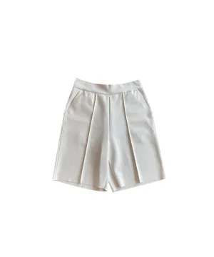 BENECIA 12 Pintuck Part 5 Shorts - Ivory