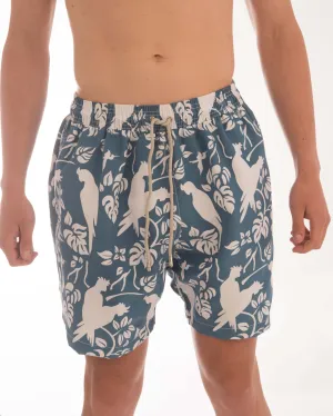 Bird Parrot Pattern Board Short