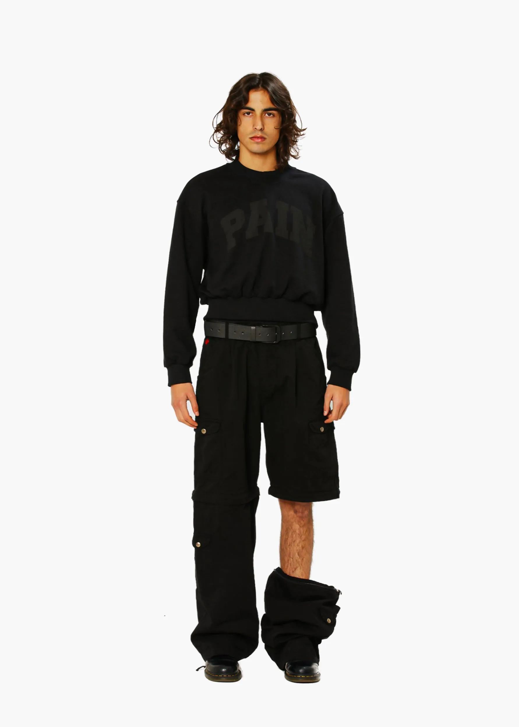 Black cargo trousers/shorts
