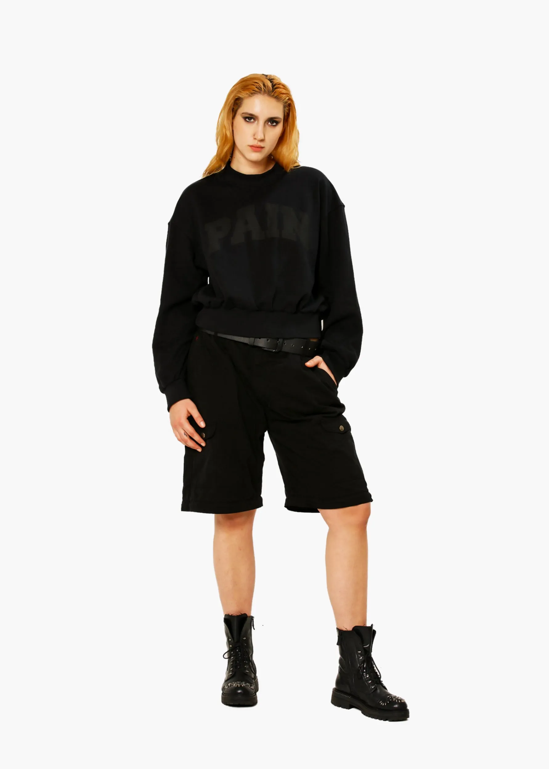 Black cargo trousers/shorts