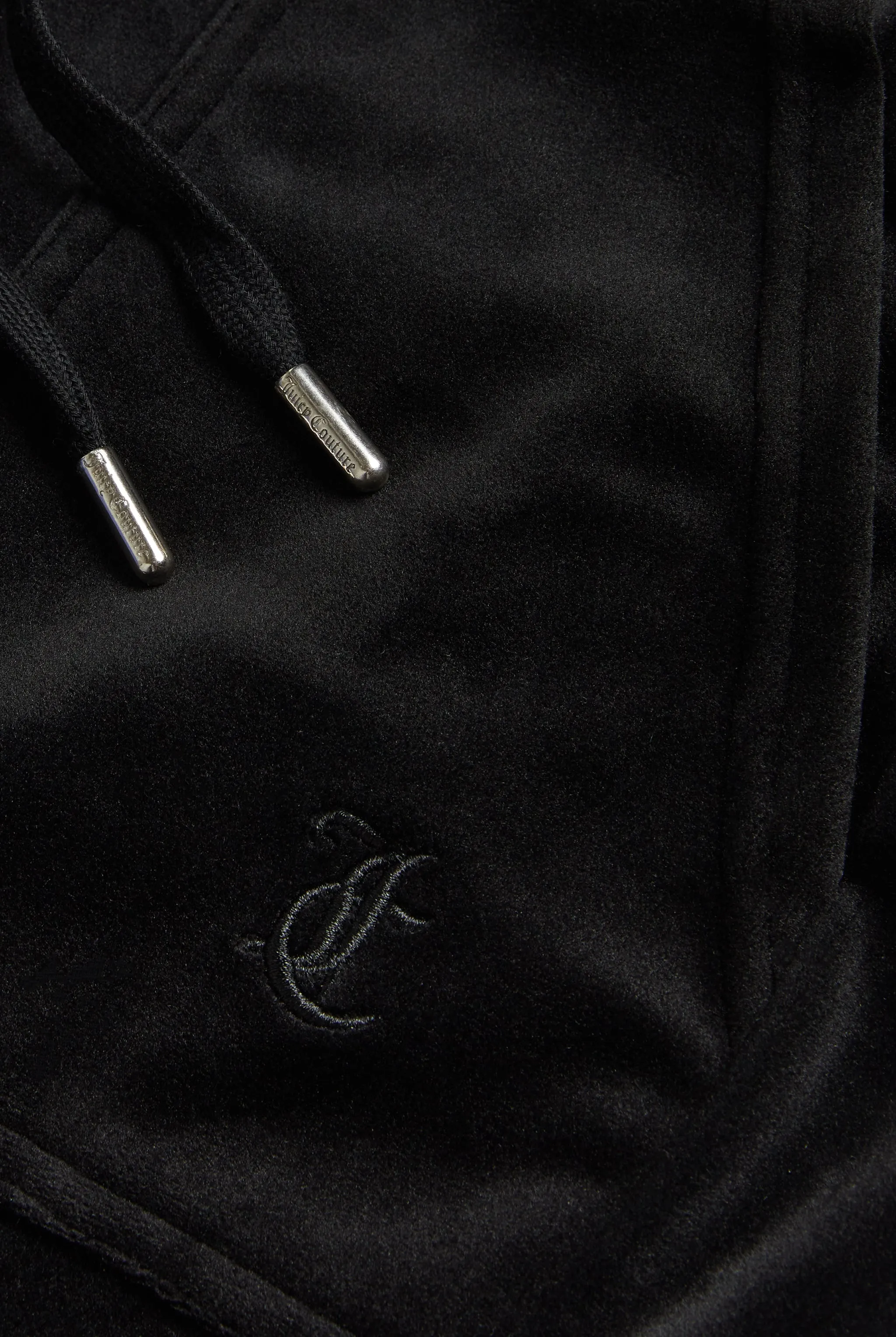 BLACK LOW RISE FLARE POCKET CLASSIC VELOUR TRACK PANT