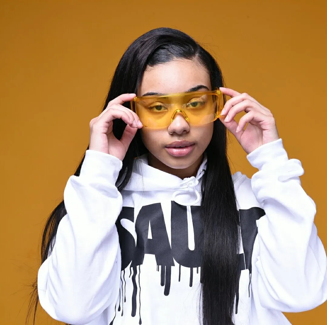 Black Sauce | White Crop Top Hoodie