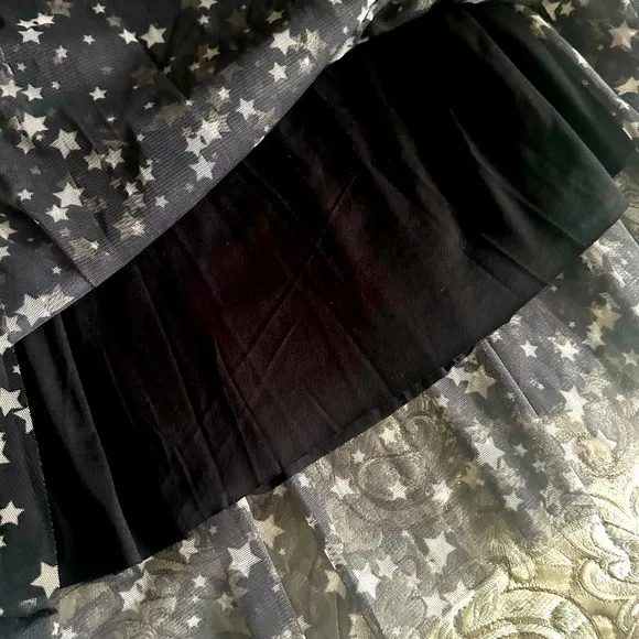 Black Tulle Maxi Skirt with Silver Stars