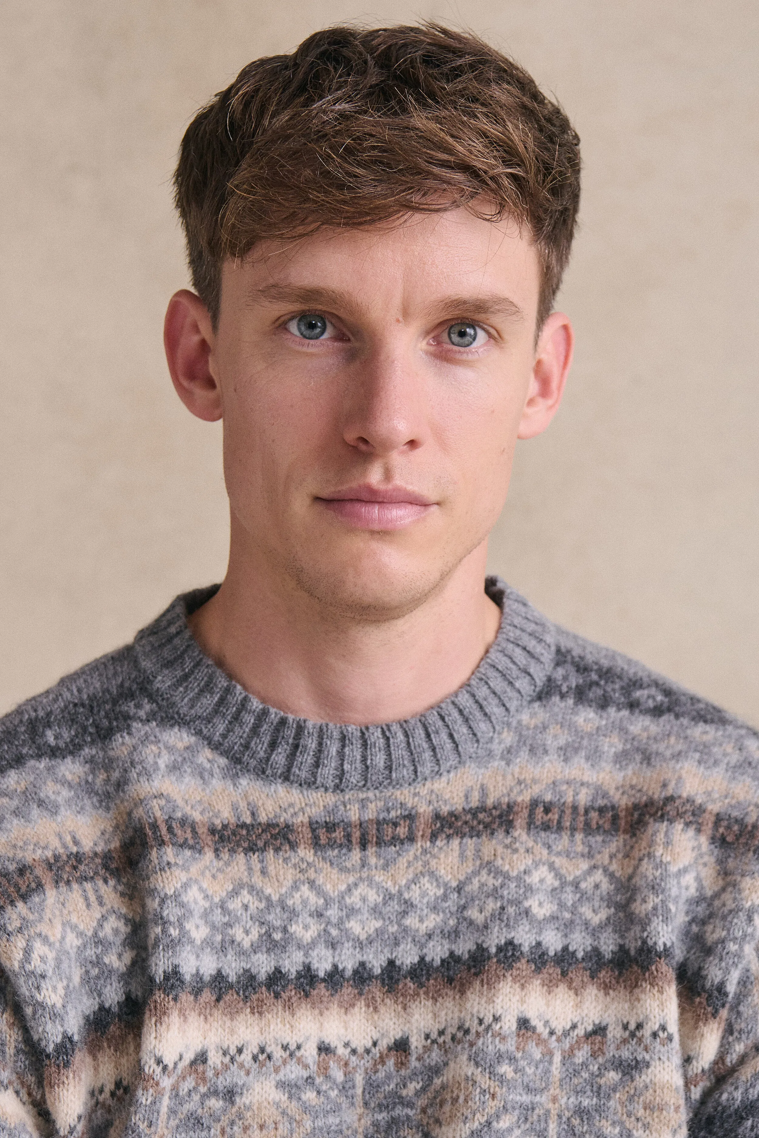Blue & Grey Fair Isle Crew Neck Jumper