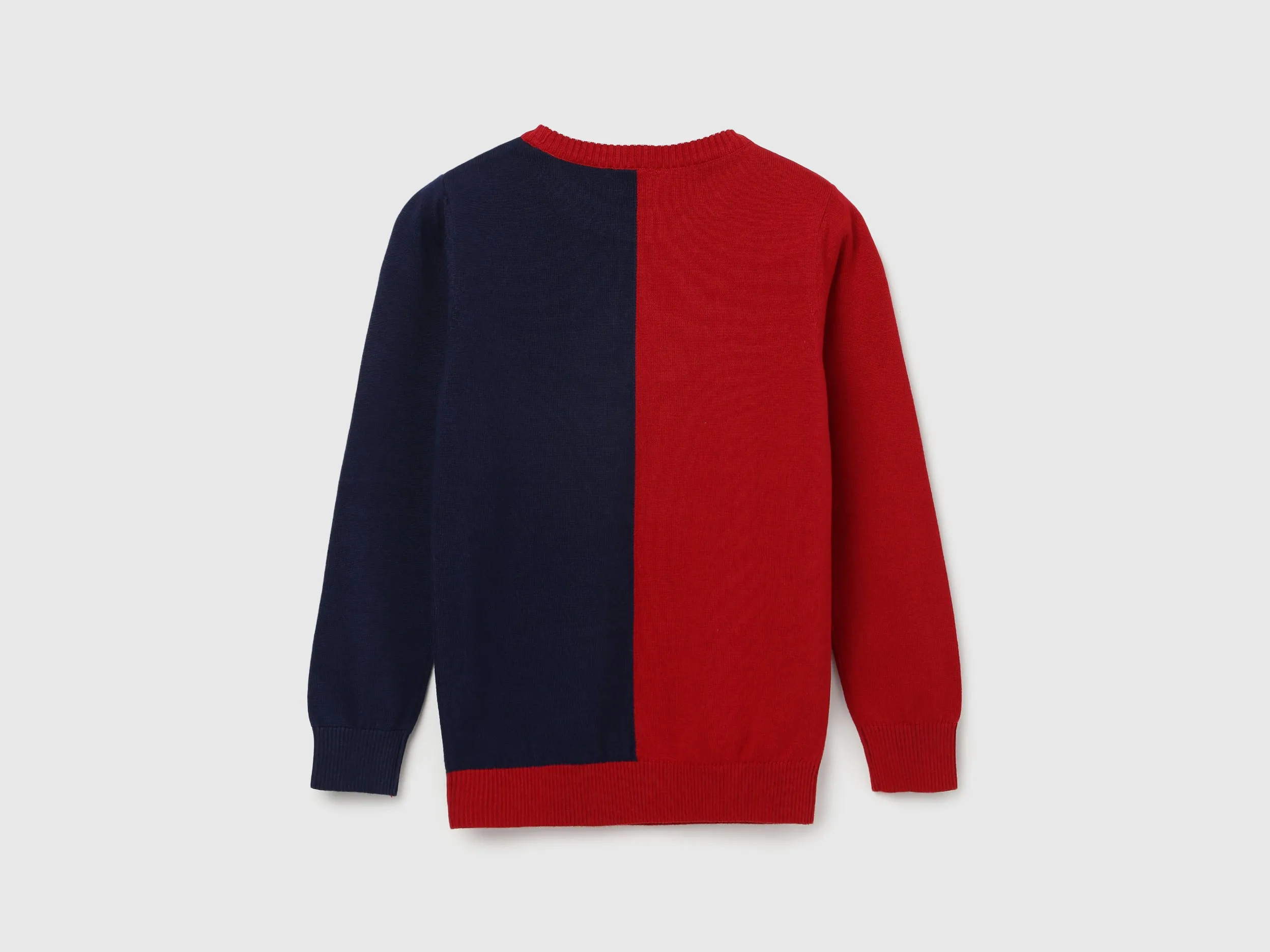 Boy's Regular Fit Crew Neck Colorblock Sweater