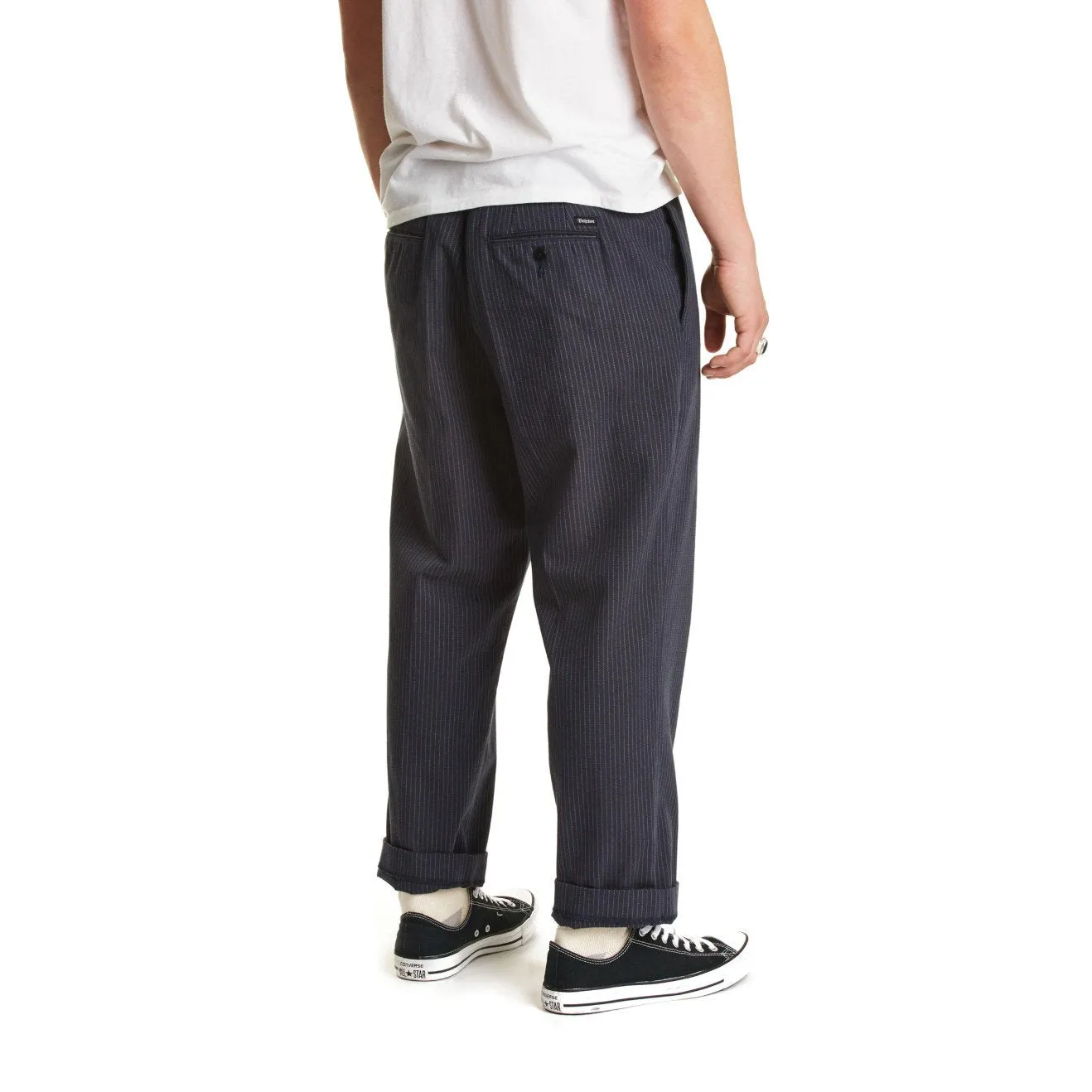 BRIXTON REGENT TAPERED TROUSER PANT NAVY/STRIPE