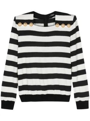 Buttoned striped top