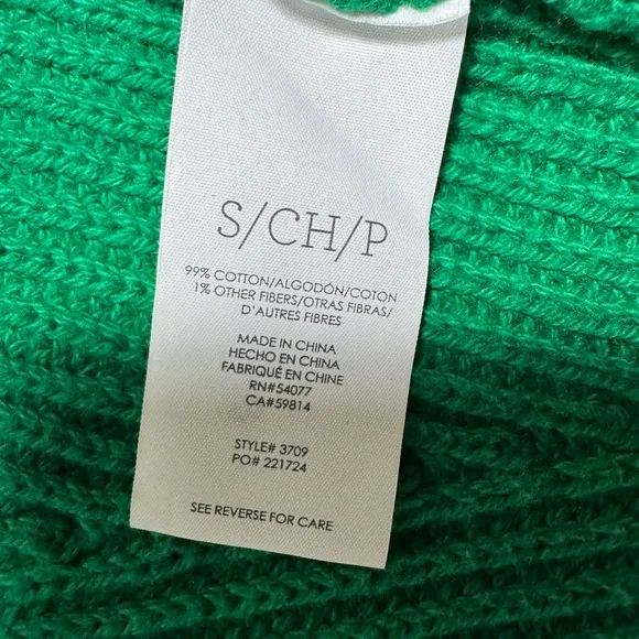 Cabi Women’s Emerald Kelly Green Lucky Cardigan Chunky Knit Button V-Neck Size S