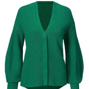 Cabi Women’s Emerald Kelly Green Lucky Cardigan Chunky Knit Button V-Neck Size S